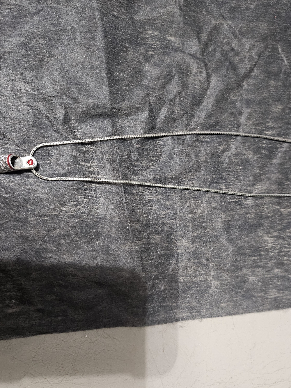 Brighton Silver-Tone Necklace with Red Accent With Shoe Pendent